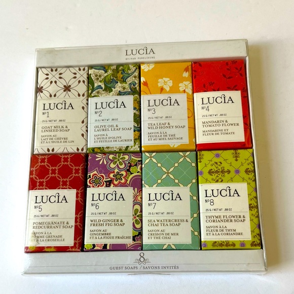 LUCIA GUEST SOAPS | SET OF 8 SOAPS | #1 - 8 INCLUDED | .88 oz EACH | NEW - Picture 1 of 2